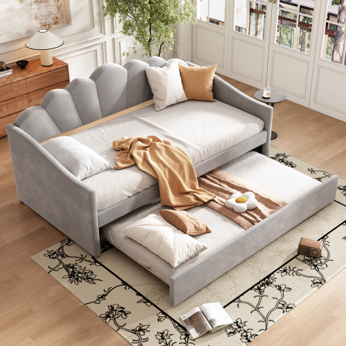 Upholstered Bed, Single Bed, Bottom With Trundle Bed
