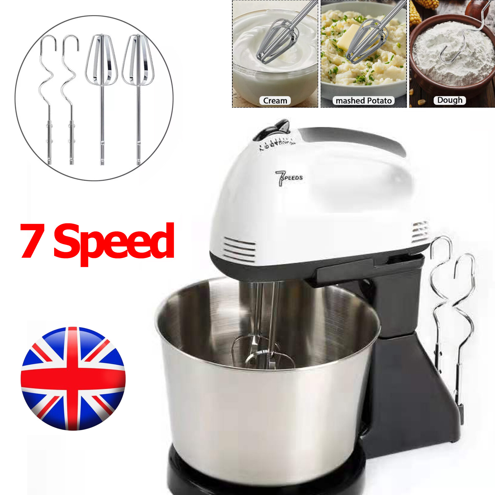 7-Speed Electric Stand Mixer & Food Blender with Bowl