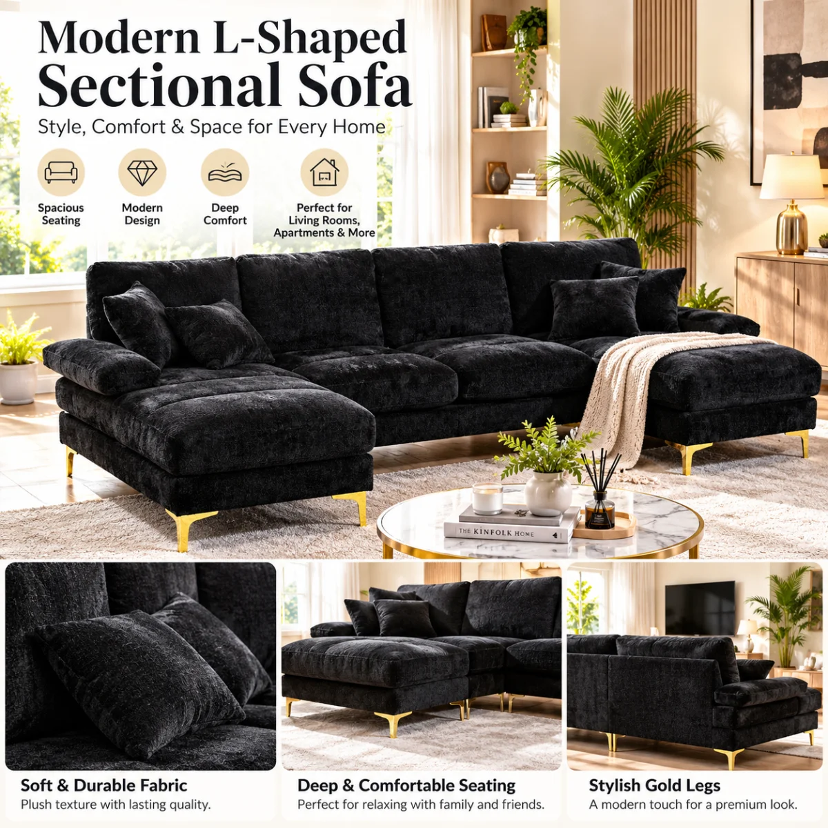 Gomyway Sectional Couches for Living Room Modular Sofa